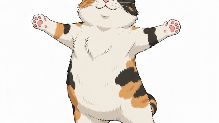 Cat reaching both paws up in a big stretch