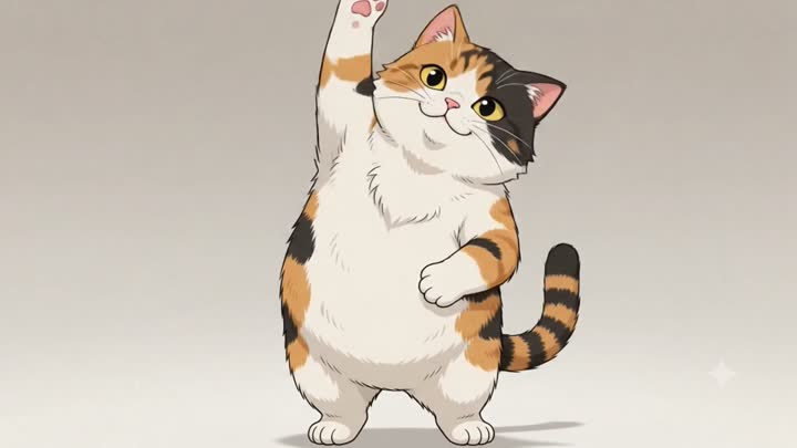 Cat lifting one paw in a wave