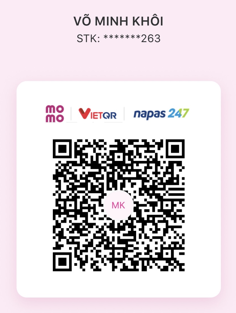 Momo / VietQR code for Võ Minh Khôi